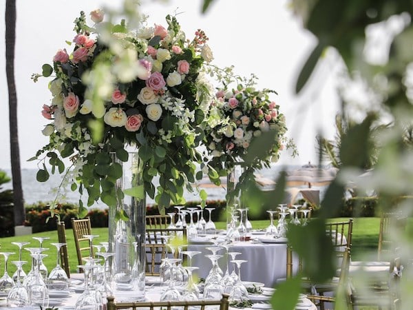 Centros de mesa altos para bodas