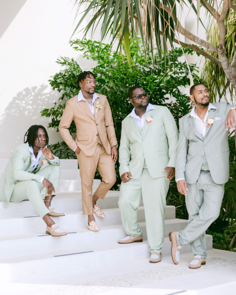 Men's Beach Wedding Attire Suit Menswears Beige $199 main image 1
